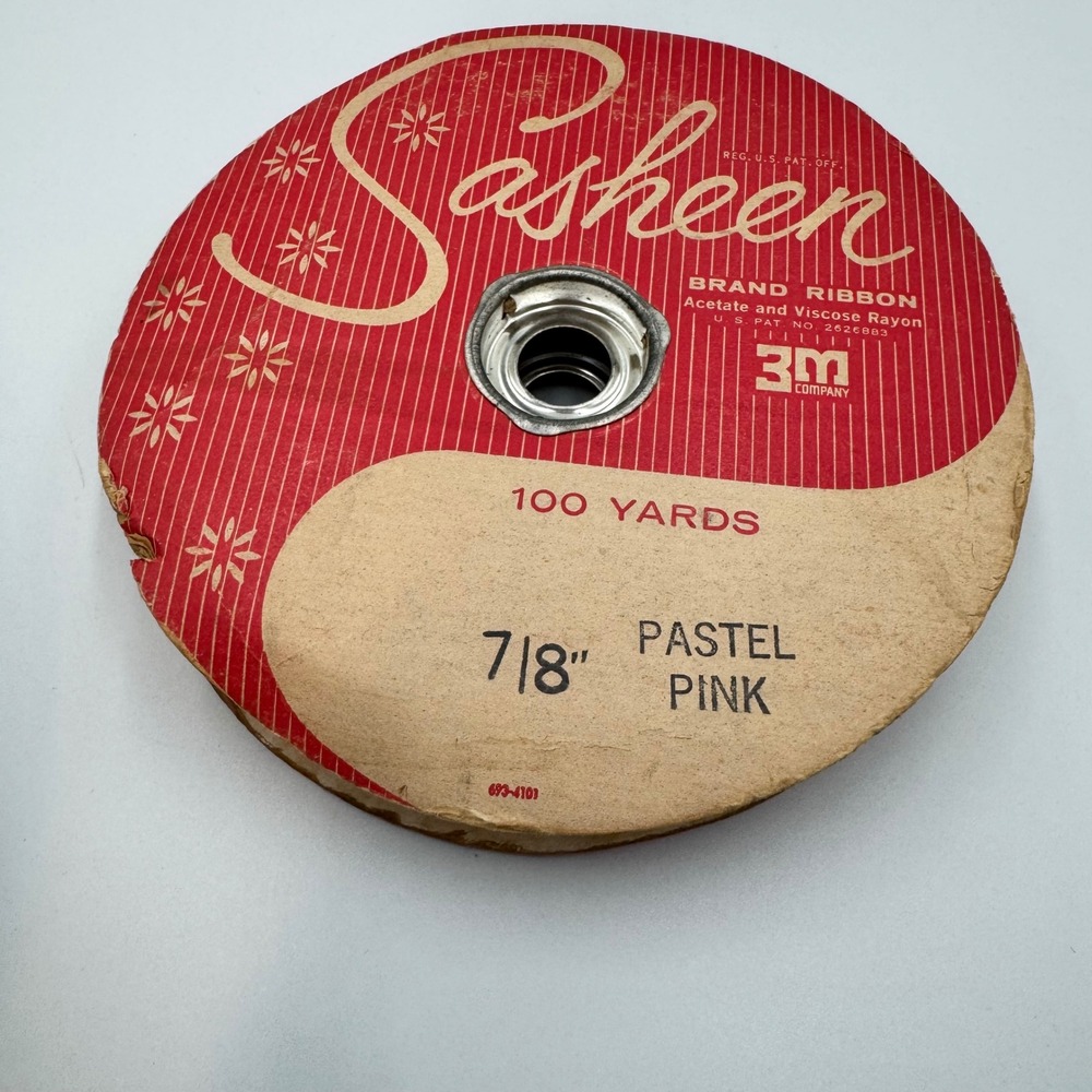 Vintage 3M Sasheen Ribbon Lot-Raspberry Frost, Royal Burgundy and Pink 3 Spools - Picture 4 of 4